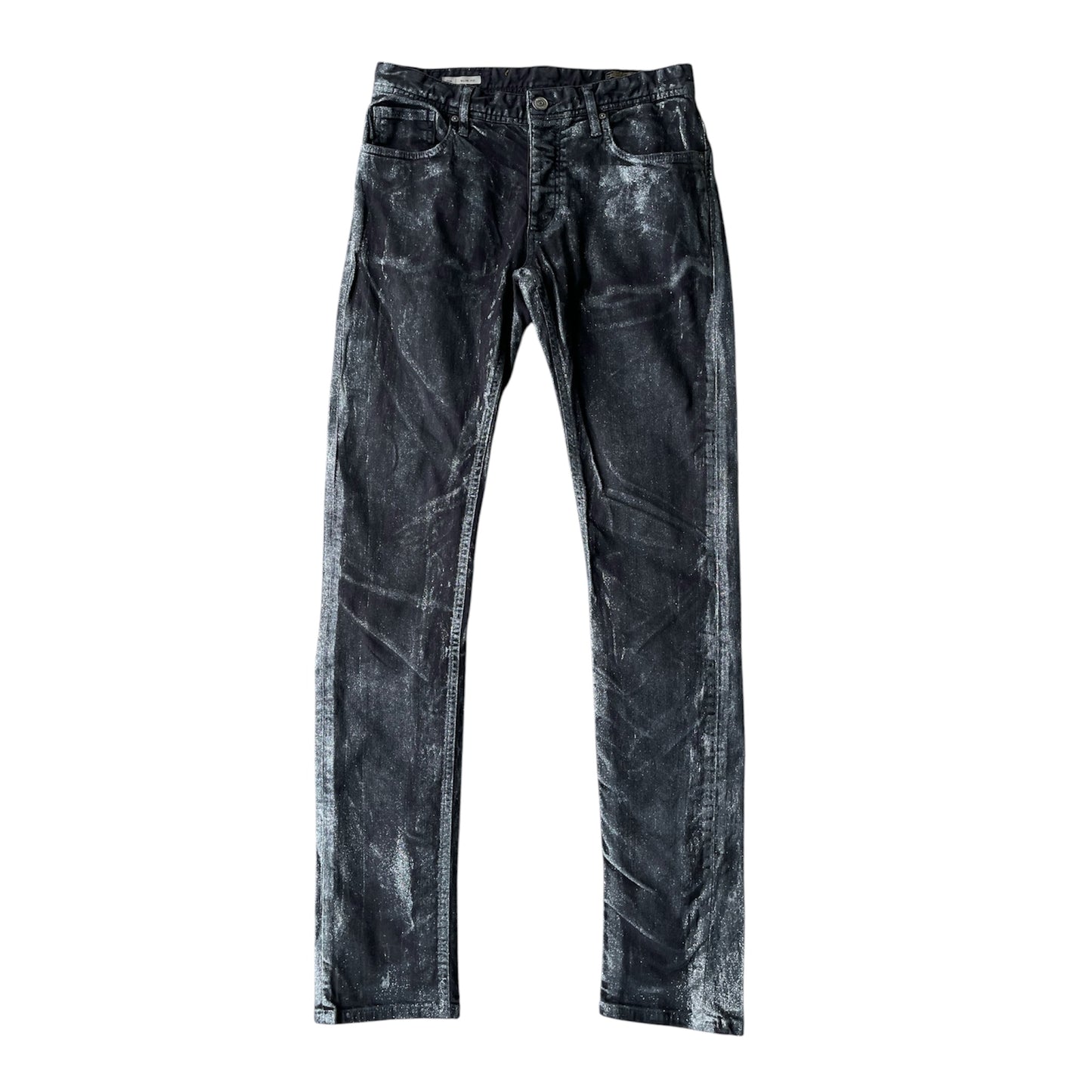 Silver glitter denim