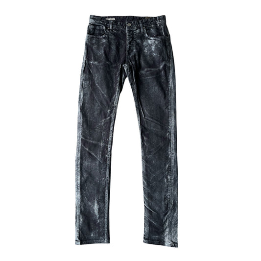 Silver glitter denim
